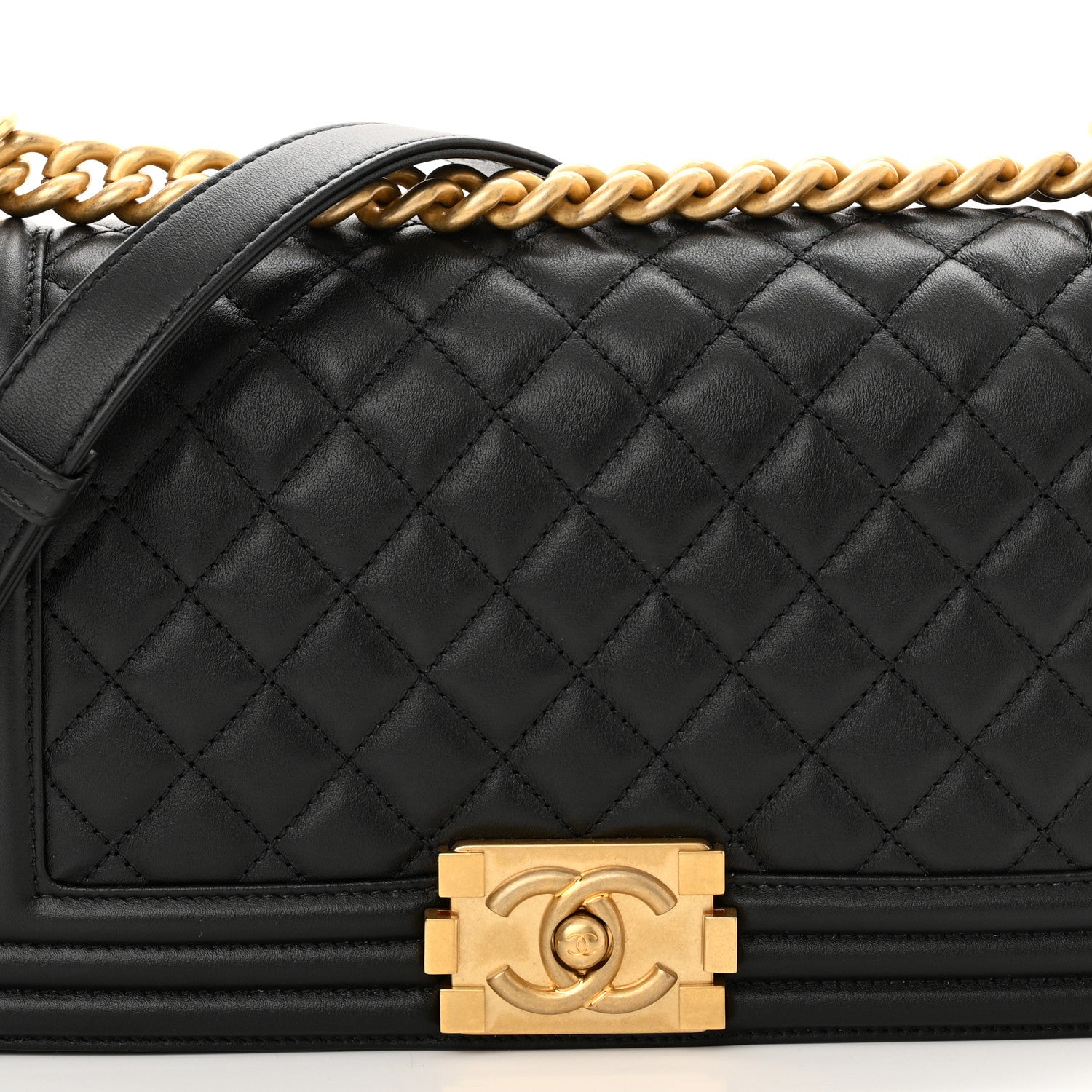 Chanel Lambskin Quilted Medium Boy Flap Black 8 of 11