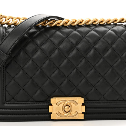 Chanel Lambskin Quilted Medium Boy Flap Black 8 of 11