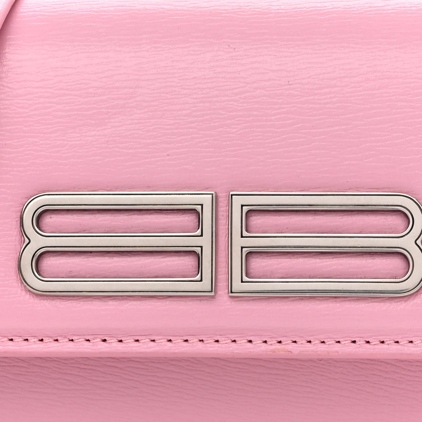 Calfskin Stripe Embossed Gossip Chain Bag XS Candy Pink