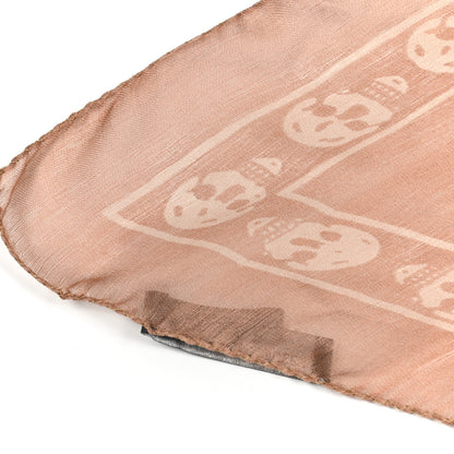 Alexander McQueen Silk Chiffon Skull Scarf Beige Pink 5 of 5