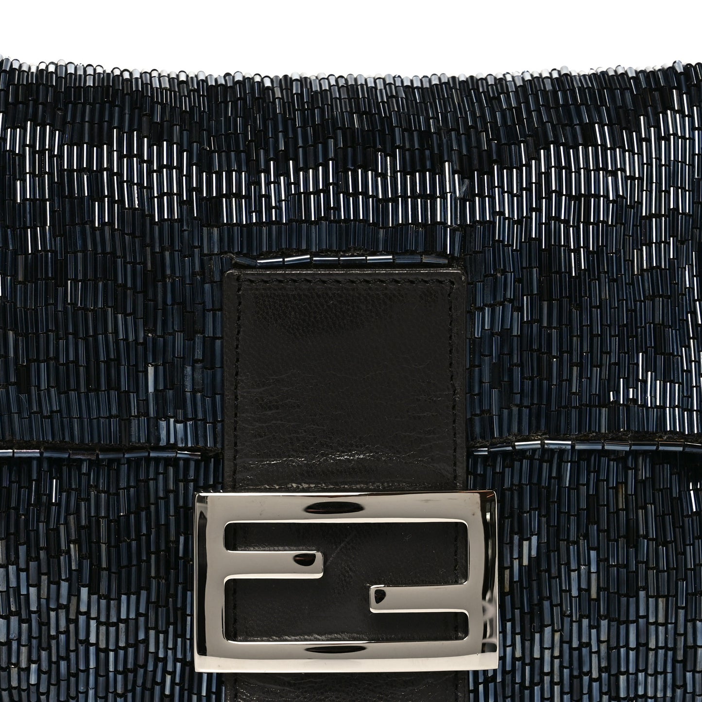 Satin Beaded Baguette Blue Brown