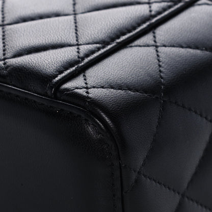 Chanel Lambskin Quilted Pearl Crush Small Vanity Case With Chain Black 13 of 14
