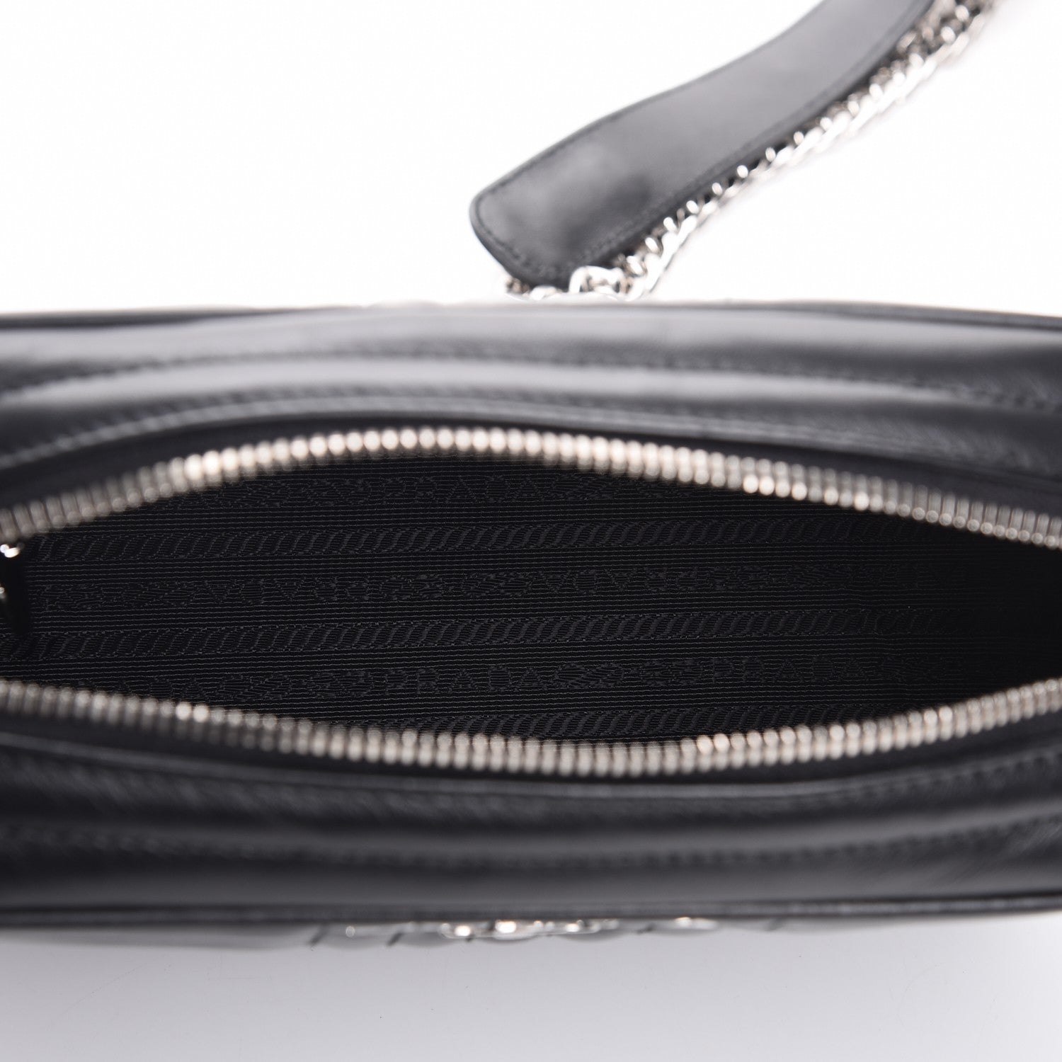 Prada Soft Calfskin Diagramme Crossbody Bag Black 5 of 7