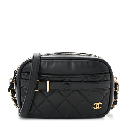 Chanel Lambskin Quilted Small Buckle Camera Case Bag Black 1 of 10