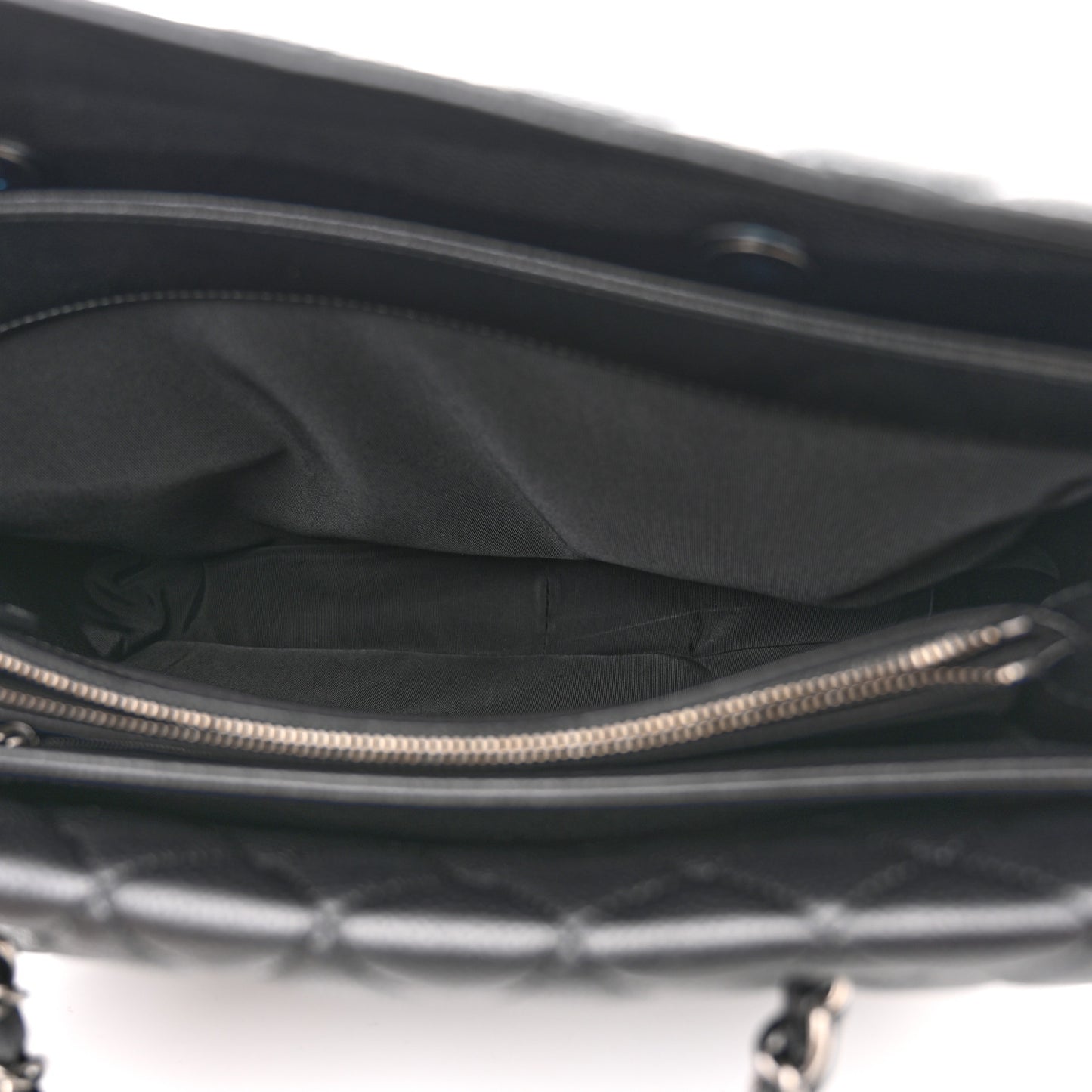 Caviar Quilted City Shopping Tote Black