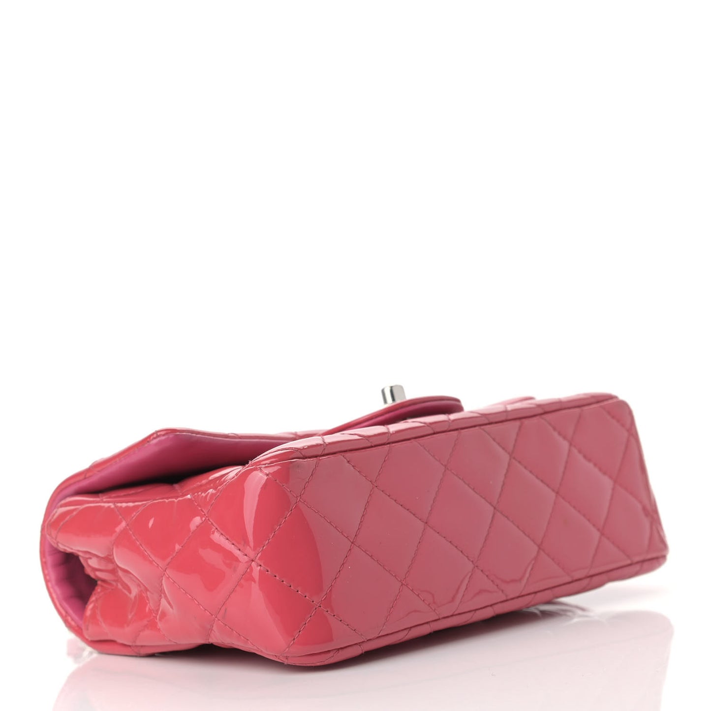 Patent Calfskin Quilted Mini Rectangular Flap Pink