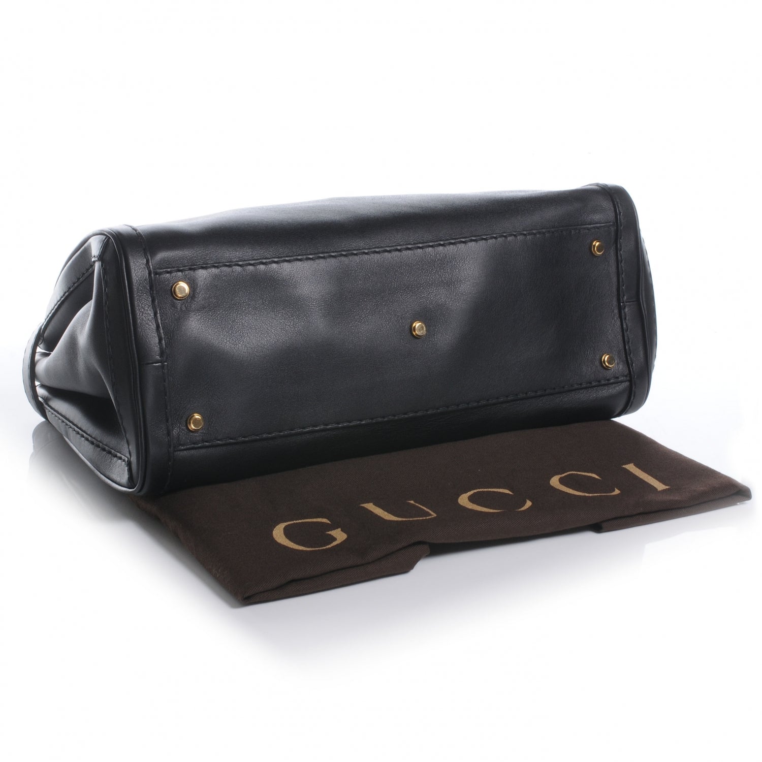 Gucci Leather Medium GG Running Tote Black 4 of 7