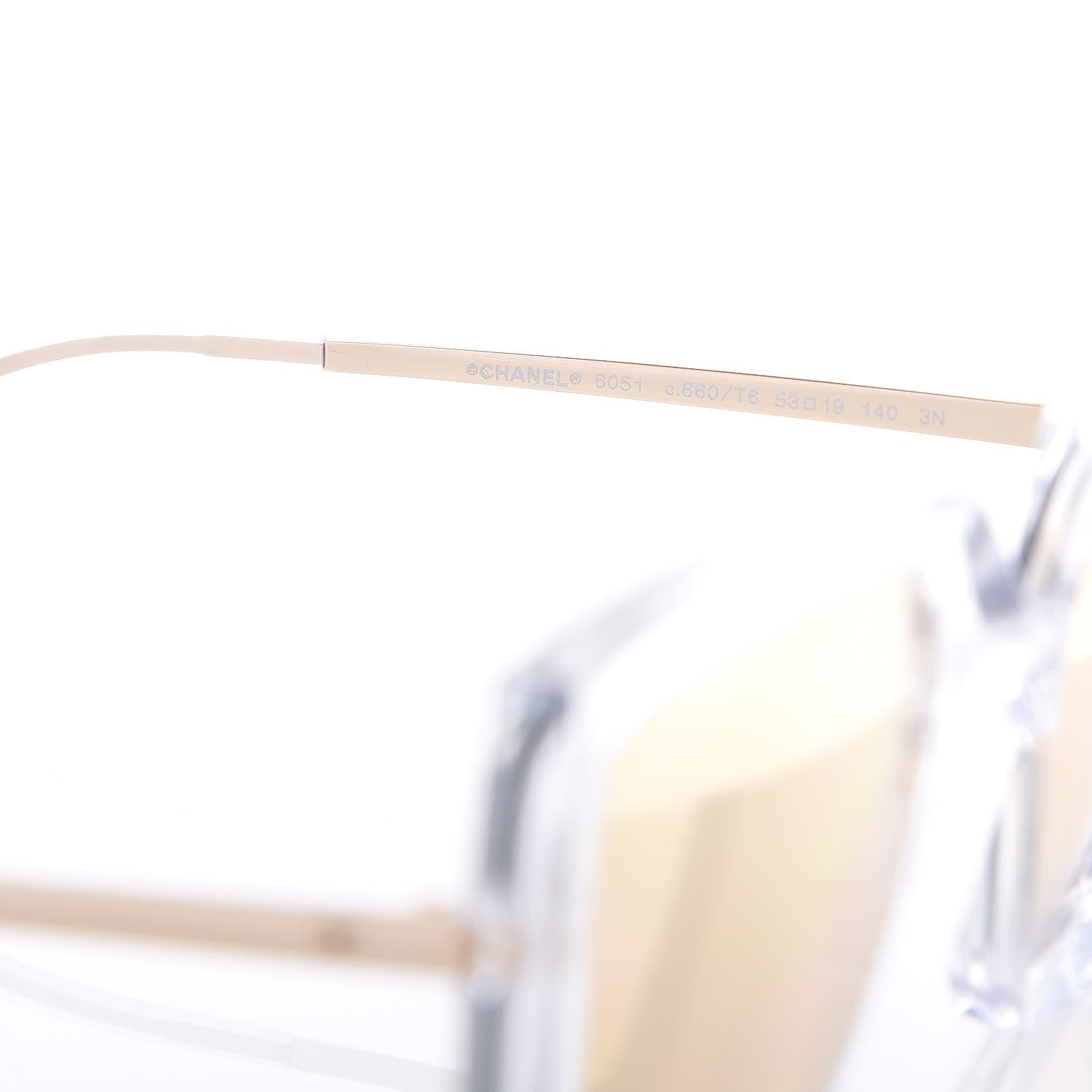 Chanel 24K Gold Mirror Square Sunglasses 6051 Transparent 5 of 7