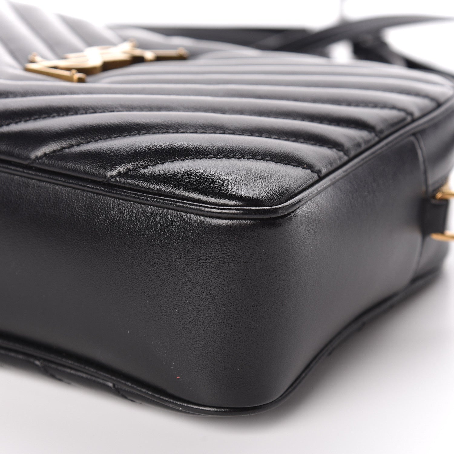 Saint Laurent Calfskin Matelasse Monogram Lou Camera Bag Black 6 of 16