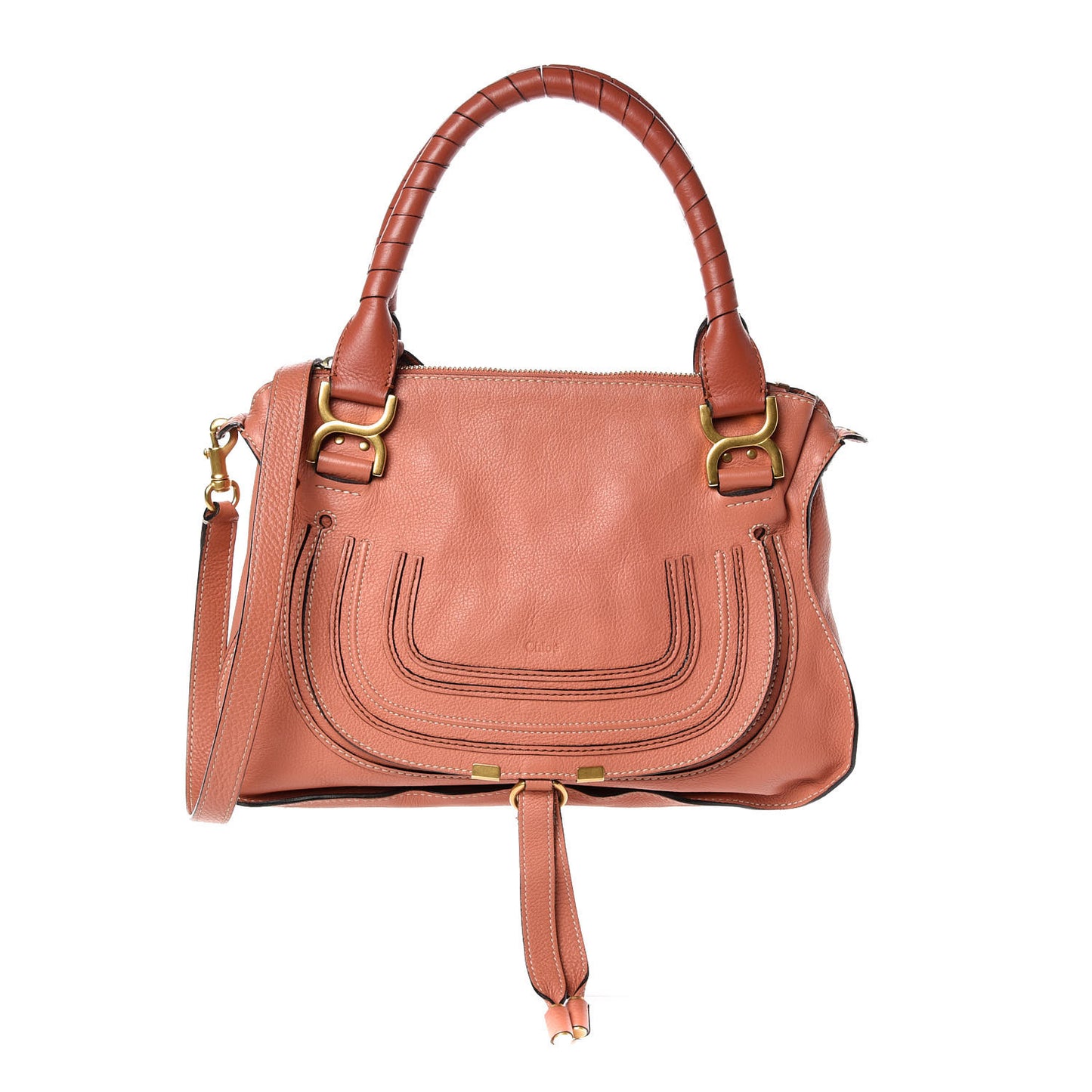 Calfskin Medium Marcie Satchel Coral