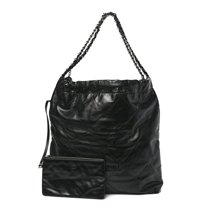 Chanel Shiny Calfskin Quilted Large Chanel 22 So Black 3 of 11