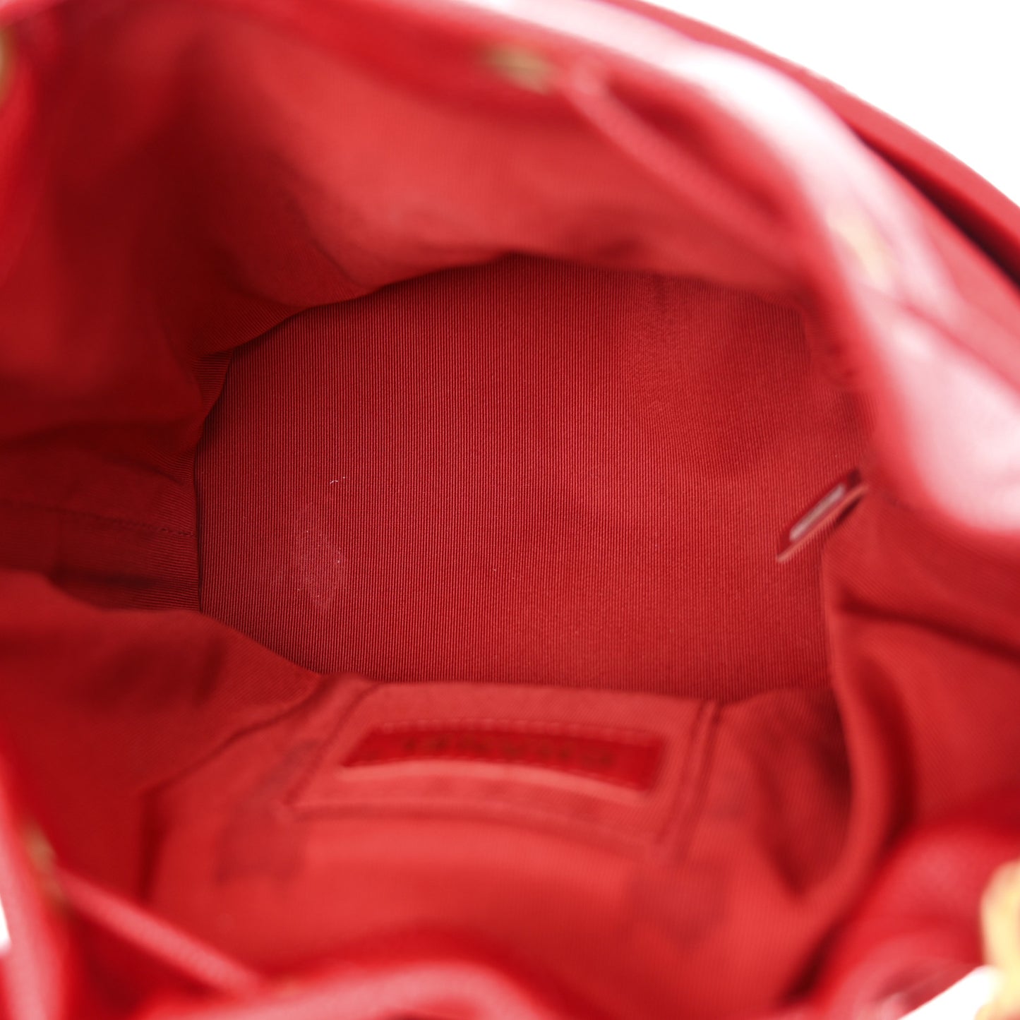 Caviar Suede Quilted Drawstring Bucket Bag Dark Red