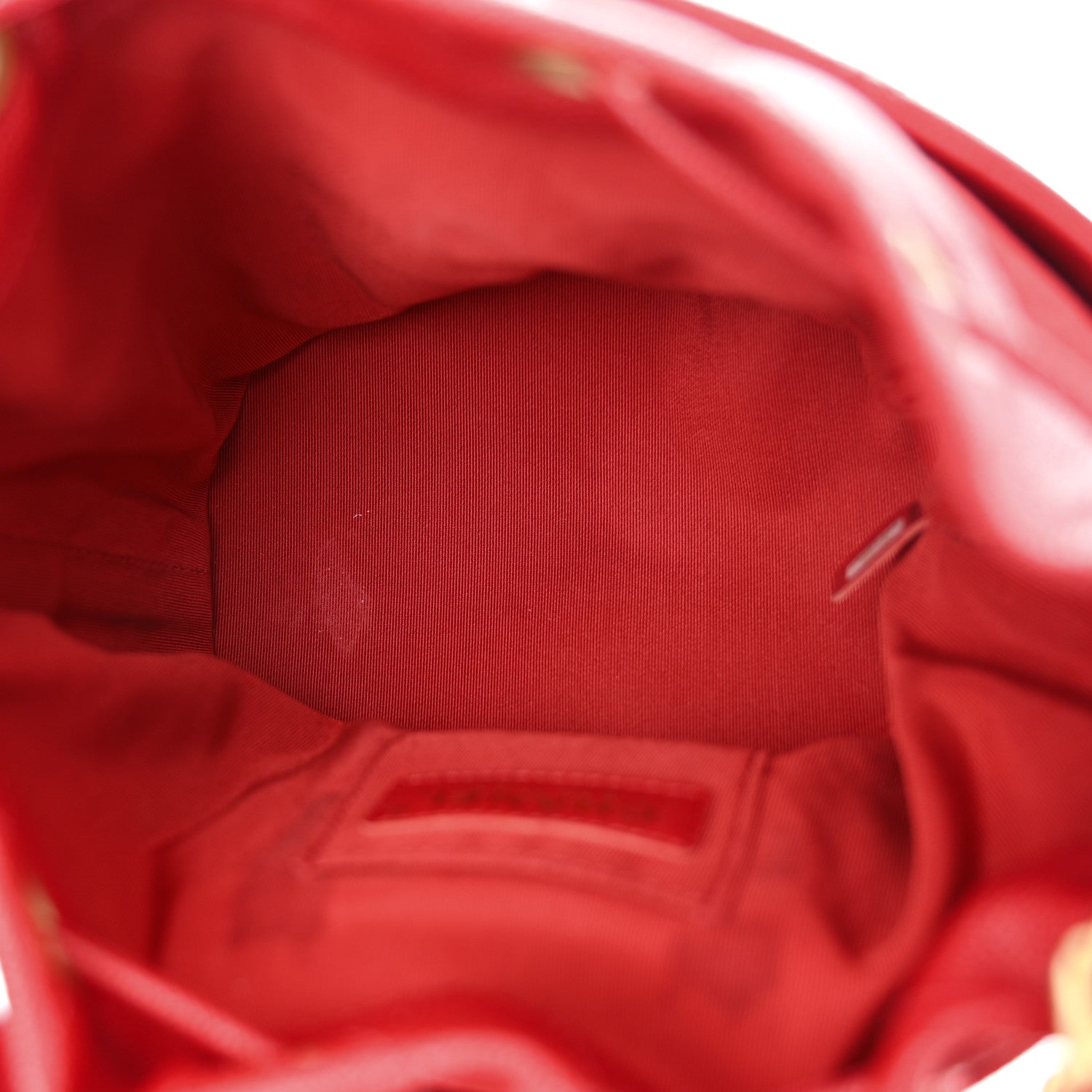 Chanel Caviar Suede Quilted Drawstring Bucket Bag Dark Red 5 of 11