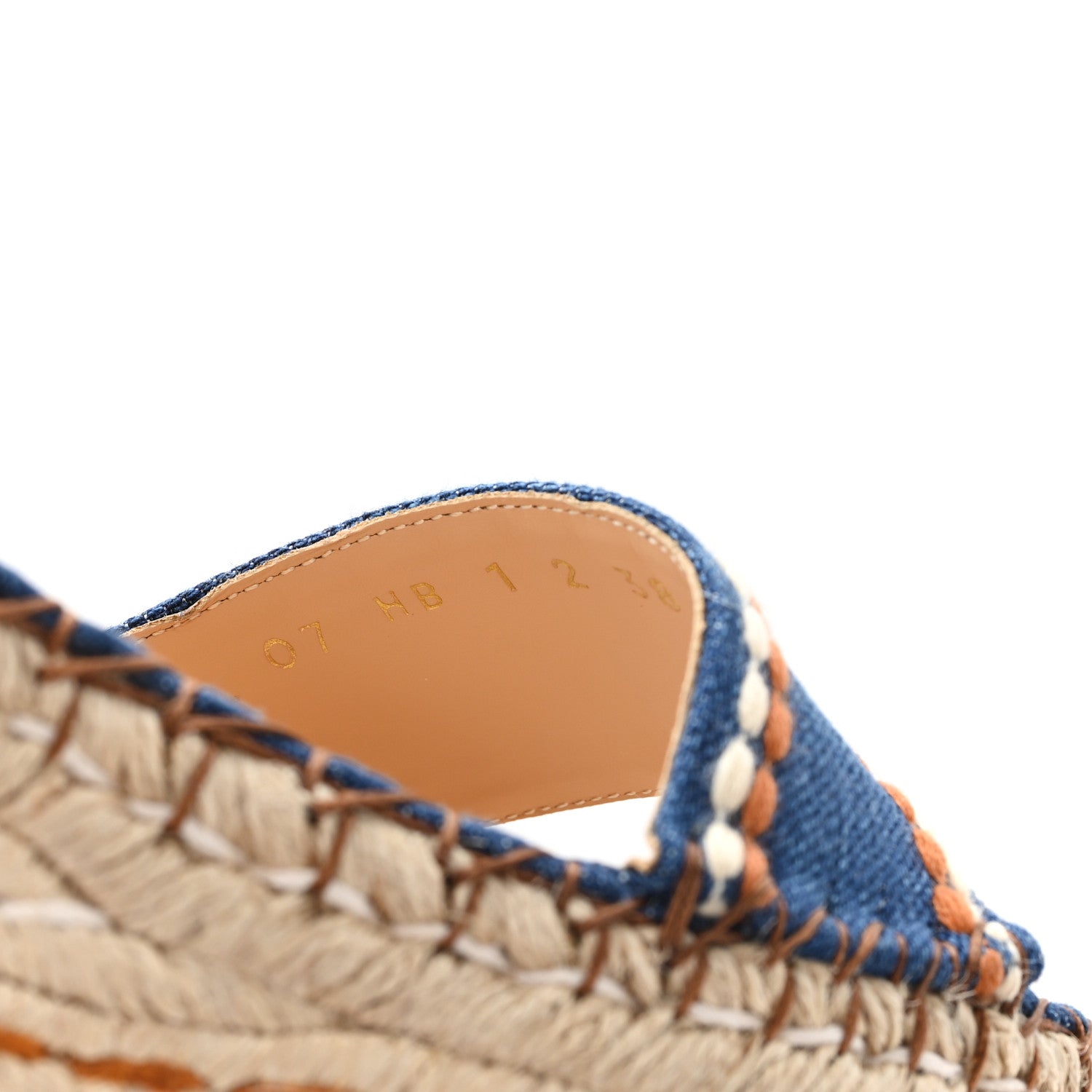 Valentino Garavani Denim Rockstud Ankle Strap Espadrille 55mm Wedge Sandals 38 Light Denim 9 of 9