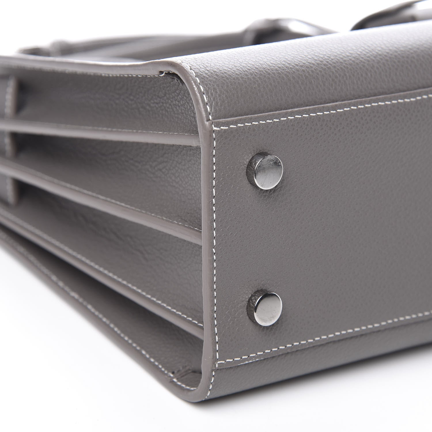 Saint Laurent Grained Calfskin Topstich Baby Sac De Jour Fog 9 of 13