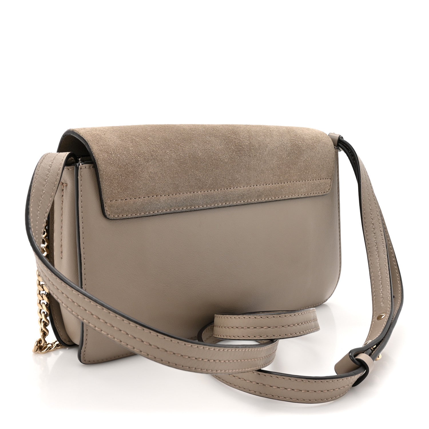 Chloe Suede Calfskin Small Faye Shoulder Bag Motty Grey 3 of 14