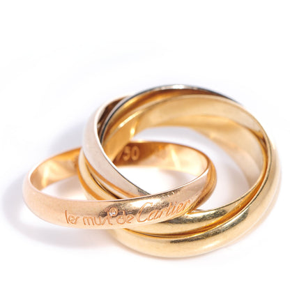 Cartier 18K Pink White Yellow Gold 5 Band Trinity Ring 46 US 3.75 3 of 5