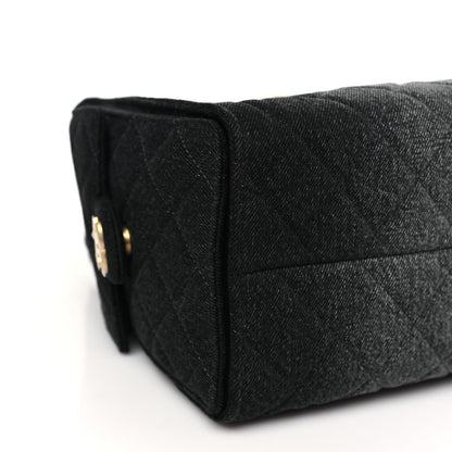 Chanel Washed Denim Quilted Small Chanel 25 Handbag Black 9 of 10