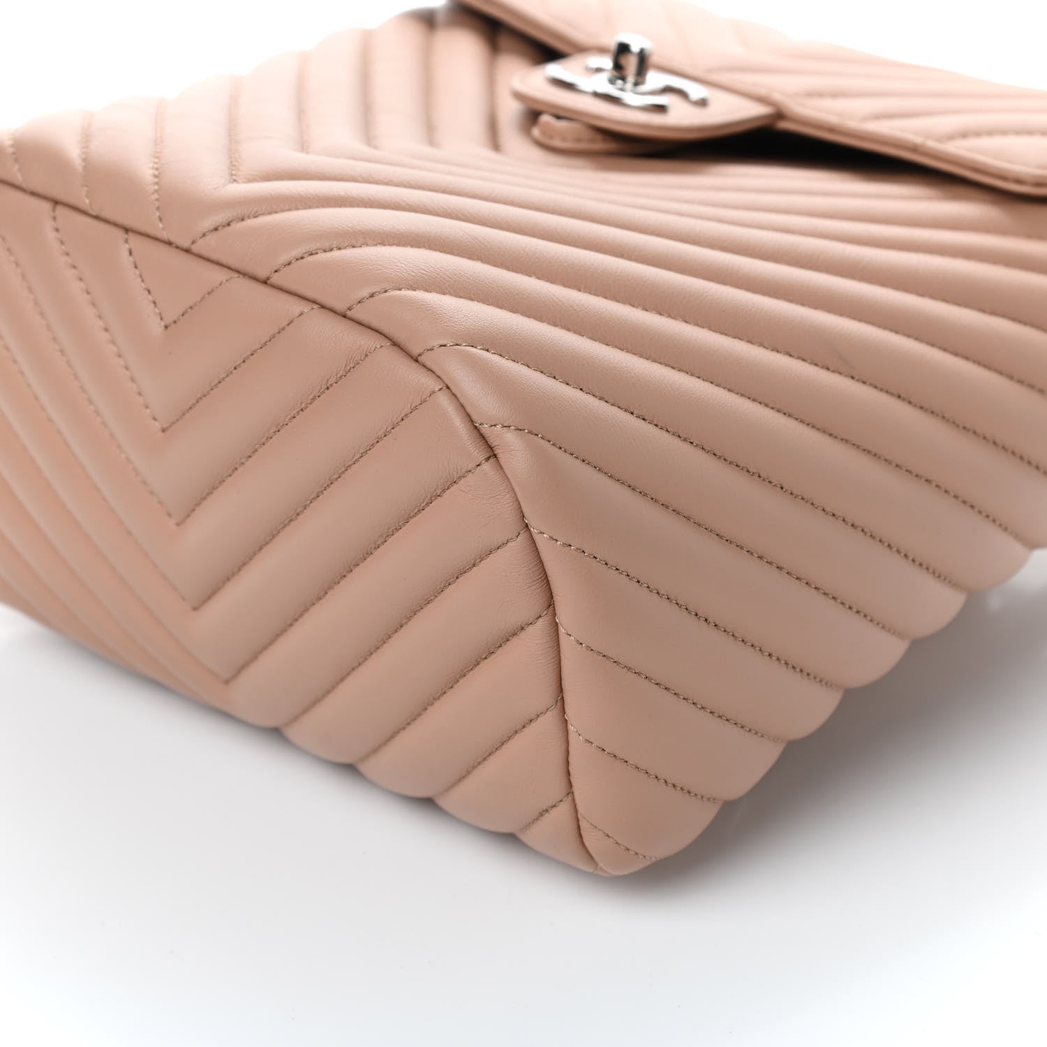 Chanel Calfskin Chevron Quilted Small Urban Spirit Backpack Beige 9 of 10