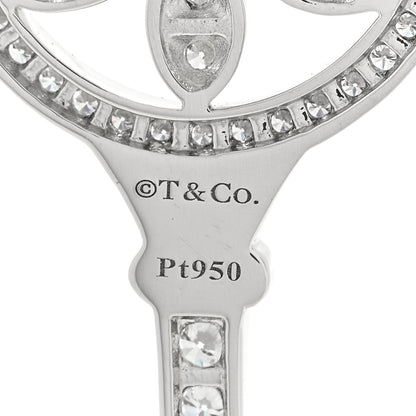Tiffany Platinum Diamond Daisy Key Pendant Necklace 3 of 3