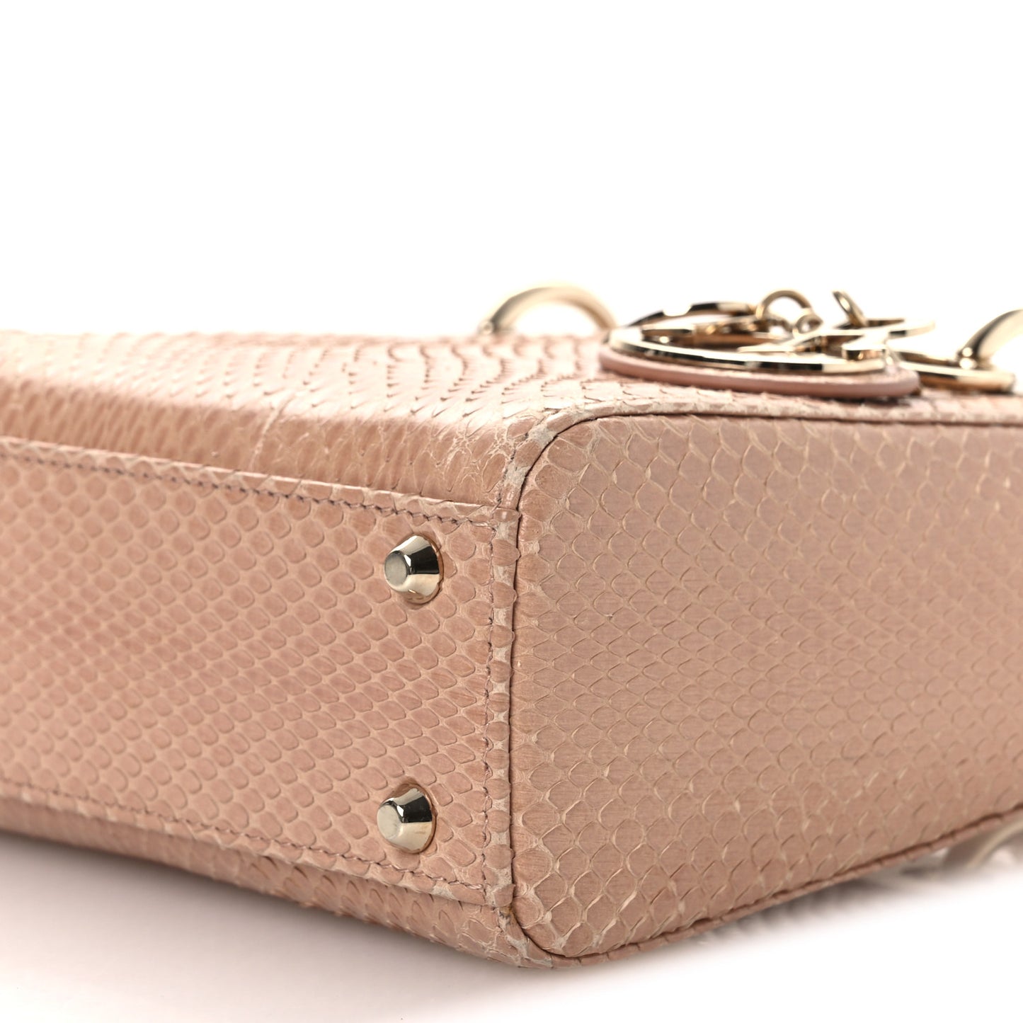 Snakeskin Mini Lady Dior Beige