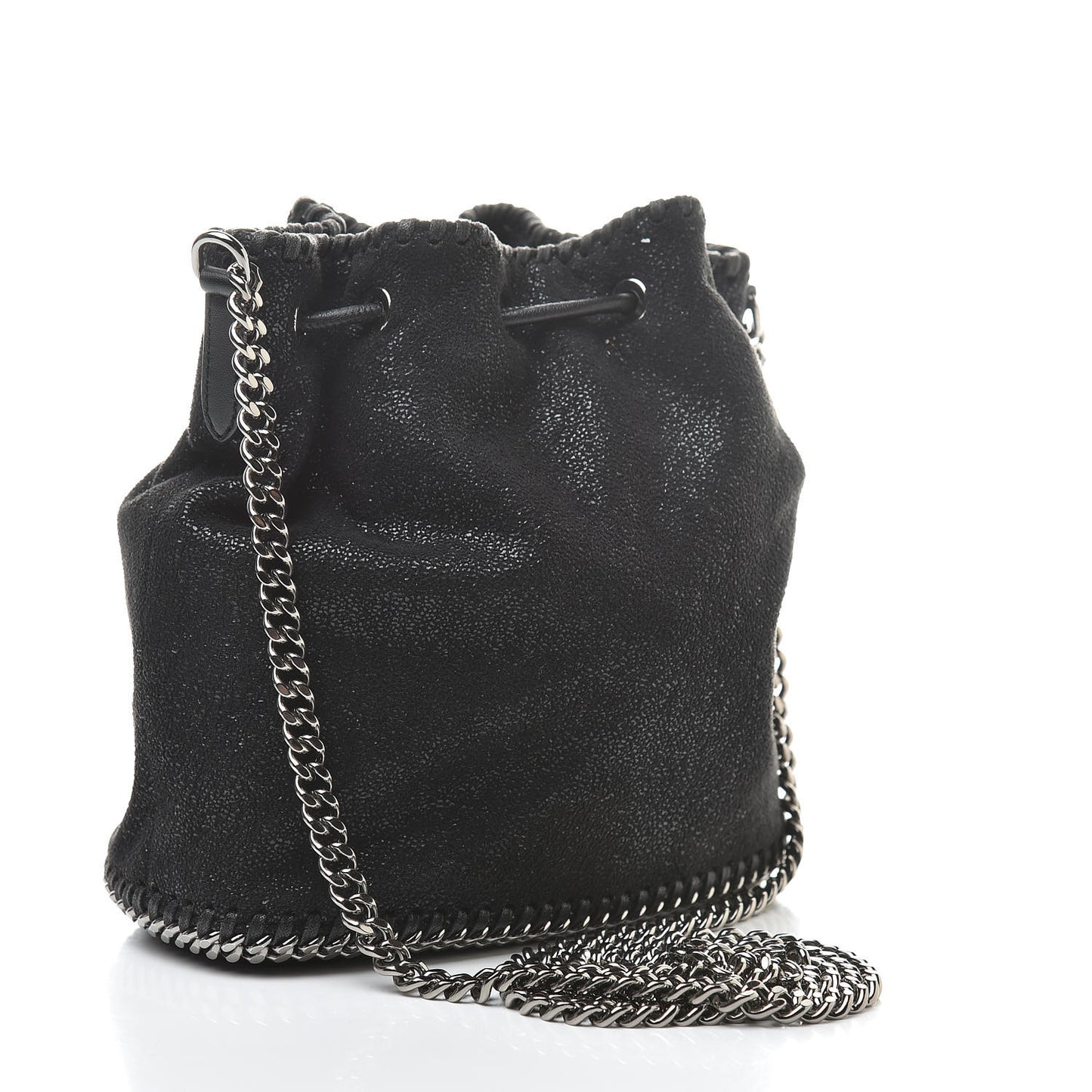 Shaggy Deer Small Falabella Bucket Bag Black