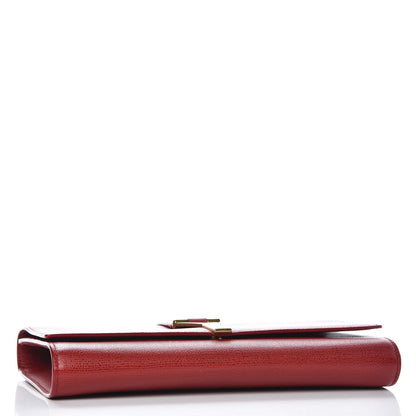 Saint Laurent Textured Calfskin Classic Y Ligne Clutch Red 4 of 6