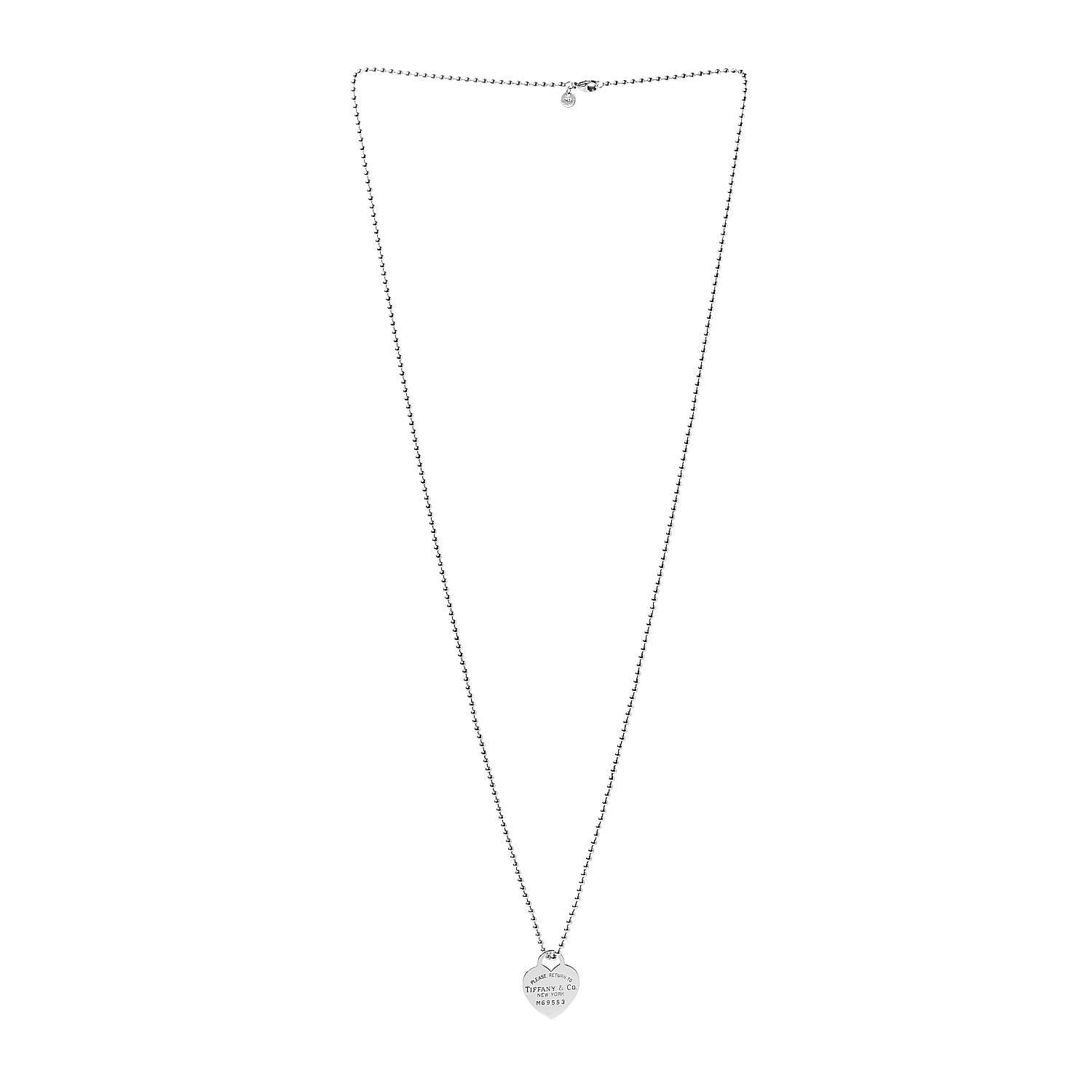 Tiffany Sterling Silver Long Return to Tiffany Heart Pendant Necklace 3 of 5