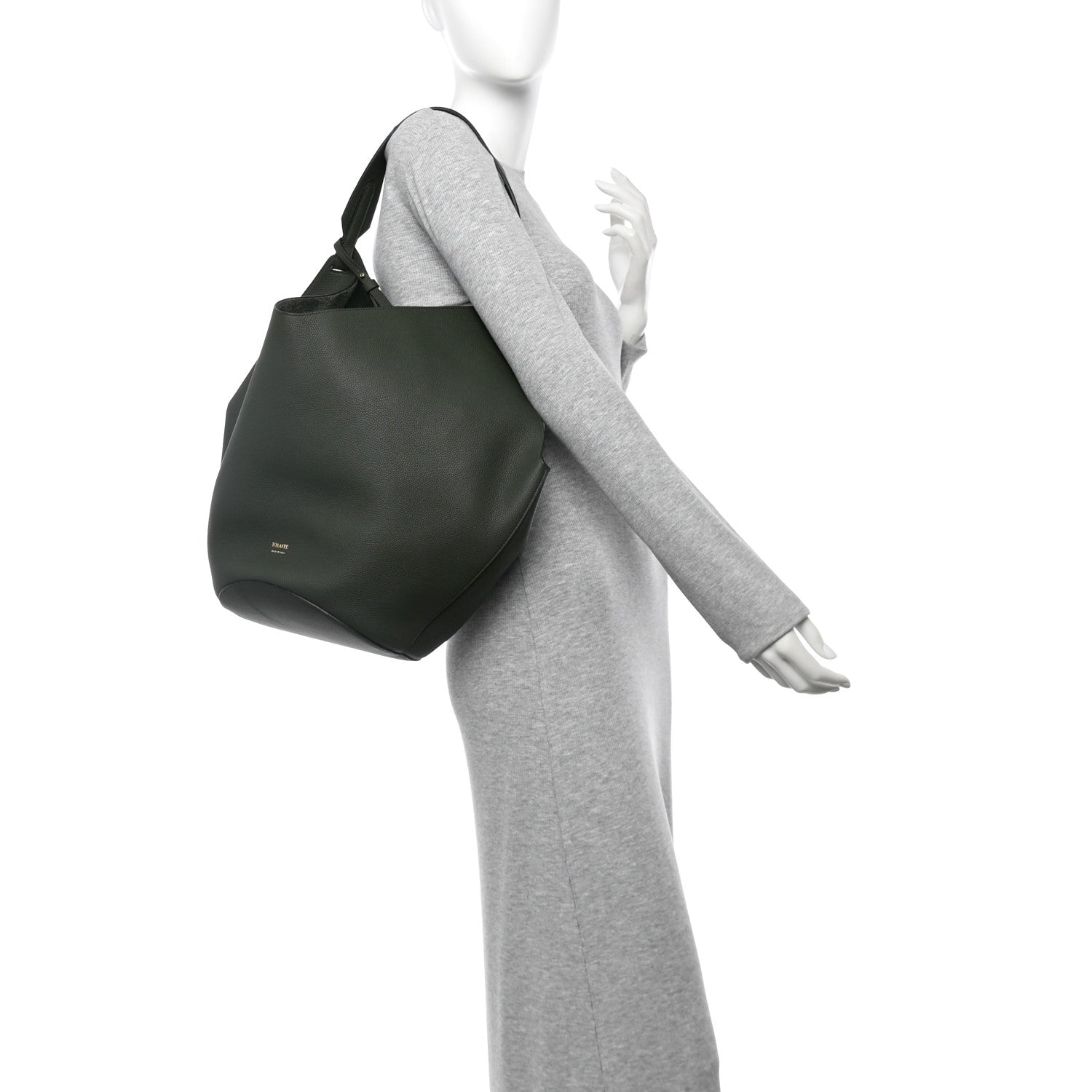 Khaite Pebbled Sport Calfskin Medium Lotus Tote Bottle Green 2 of 10