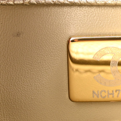 Chanel Metallic Aged Calfskin Quilted Mini Coco Handle Flap Gold 7 of 11