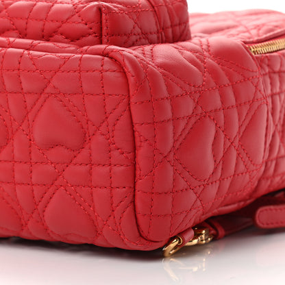 Christian Dior Lambskin Cannage Dioramour Mini Backpack Bright Red 10 of 12