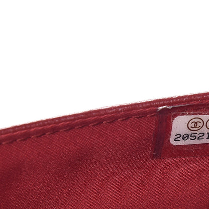 Chanel Lambskin Camellia Embossed Wallet On Chain WOC Dark Red 7 of 18