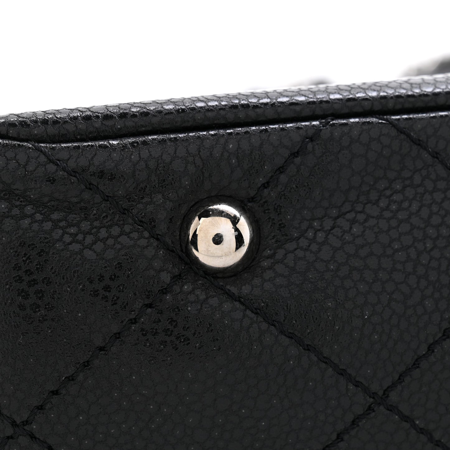 Soft Caviar Large Timeless CC Shopping Tote Black