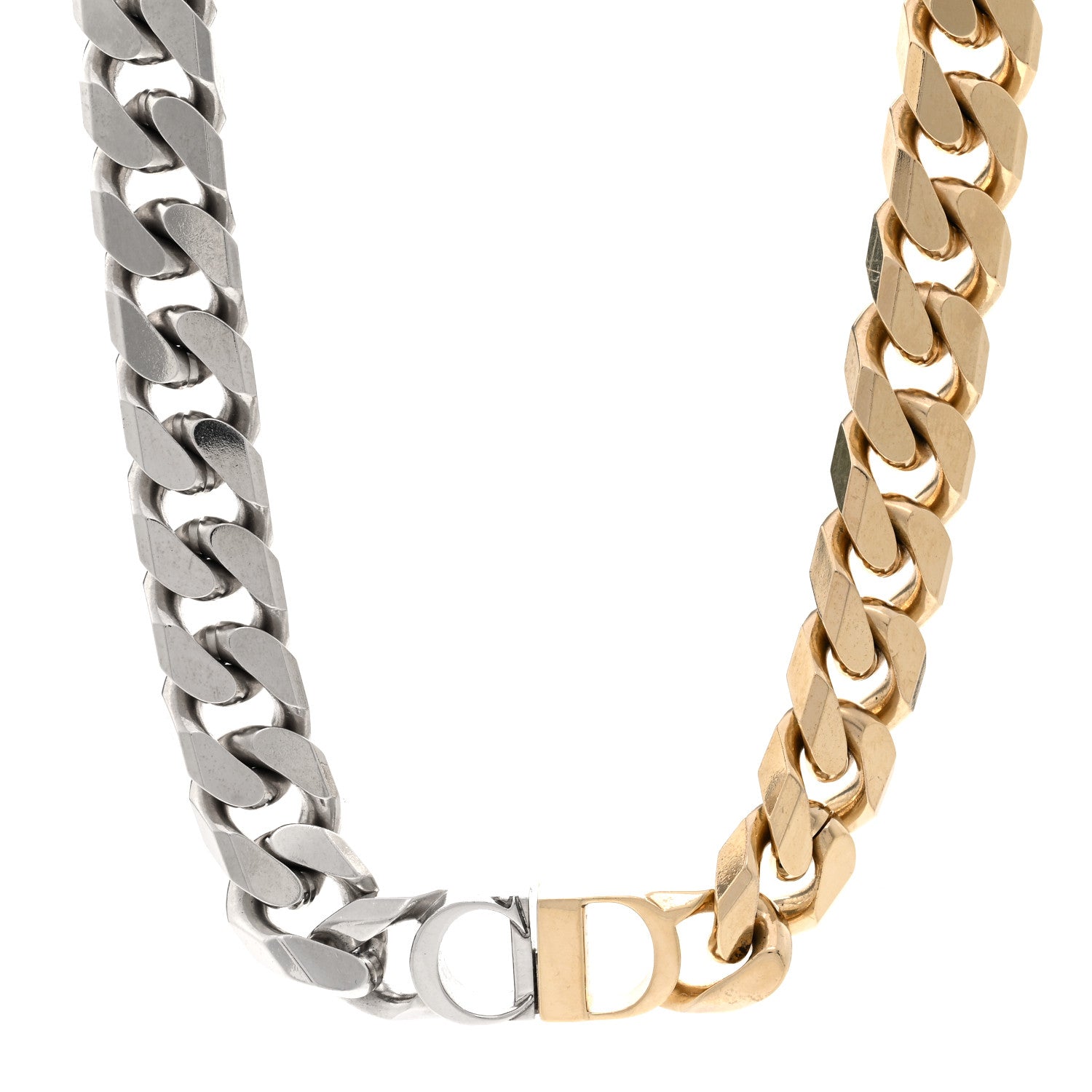 Christian Dior Metal Danseuse Etoile Chain Choker Necklace Gold Silver 1 of 4