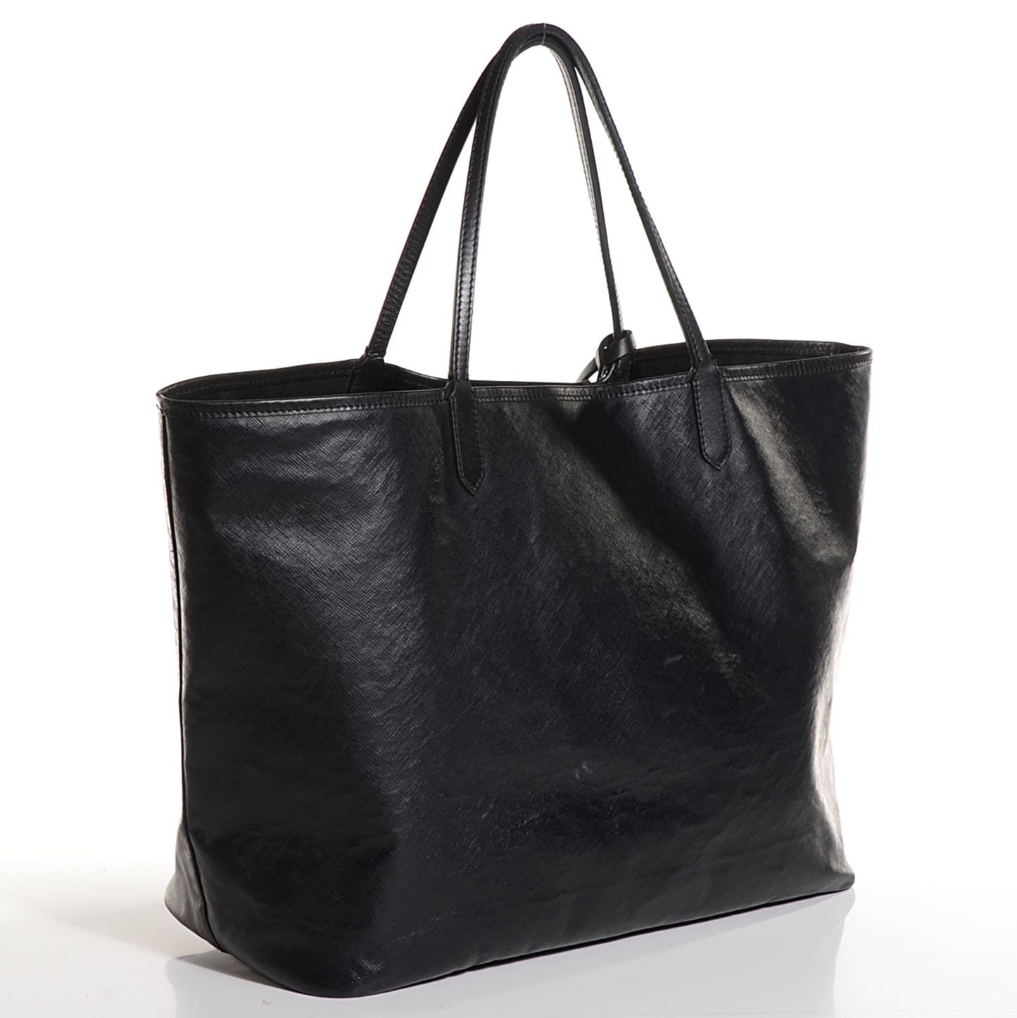 Textured Coated Canvas Rottweiler Pint Large Antigona Tote Black
