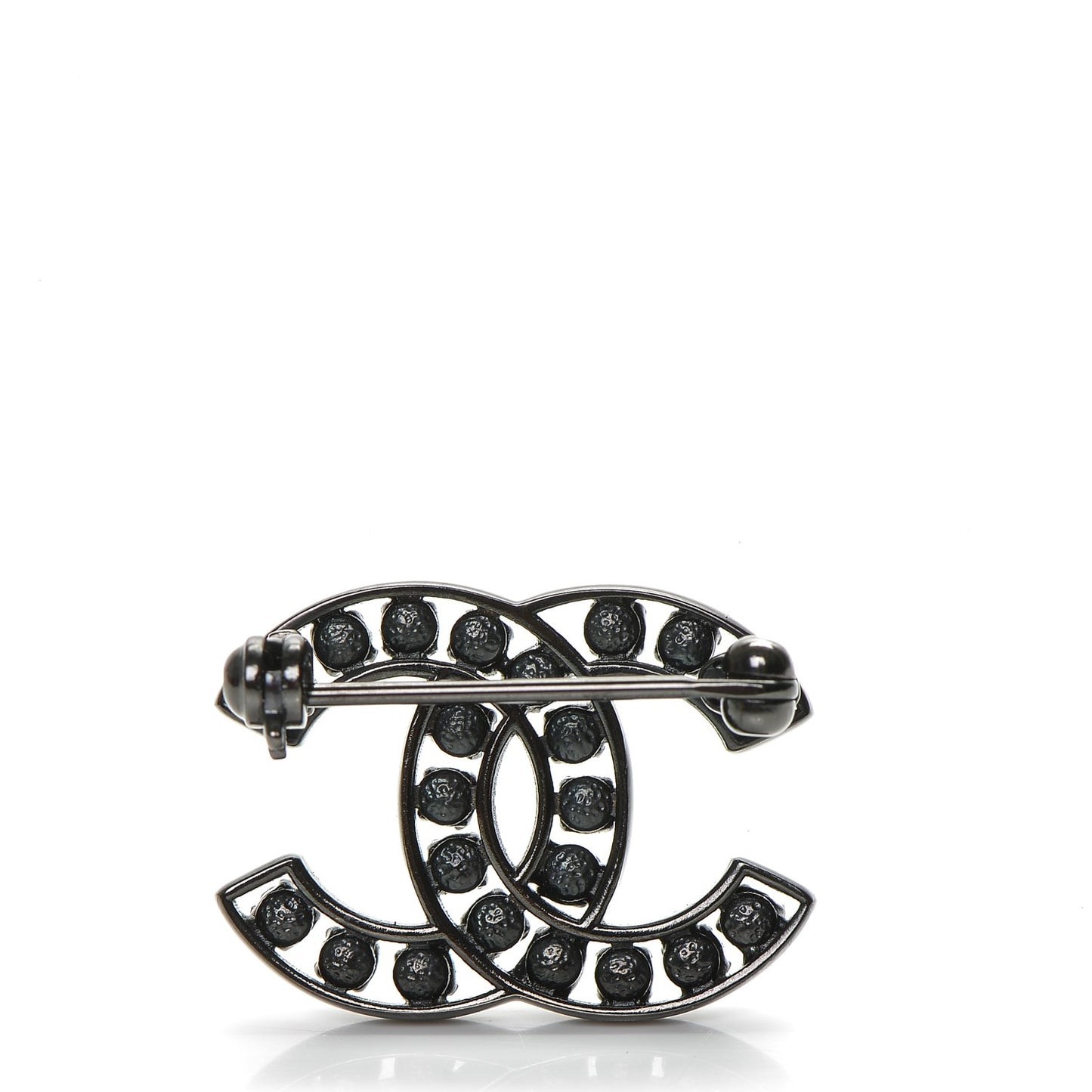 Crystal CC Mini Brooch Black