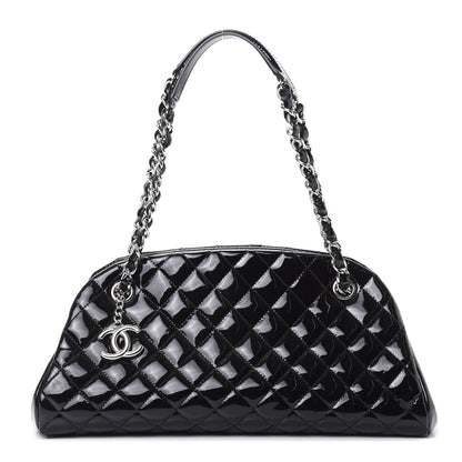 Chanel Patent Quilted Medium Just Mademoiselle Bowling Bag Black 1 of 10