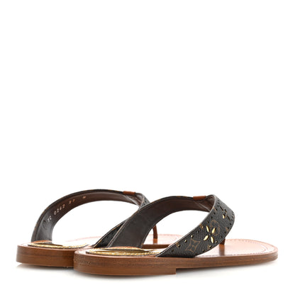 Louis Vuitton Monogram Sunny Flat Thong Sandals 37 Brown 4 of 7