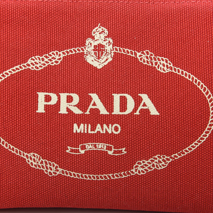 Prada Canvas Canapa Logo Pouch Rosso 8 of 10