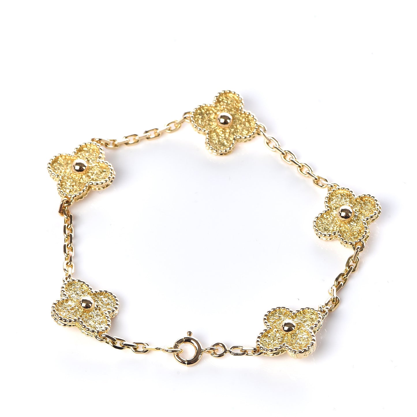 18K Yellow Gold 5 Motifs Vintage Alhambra Bracelet