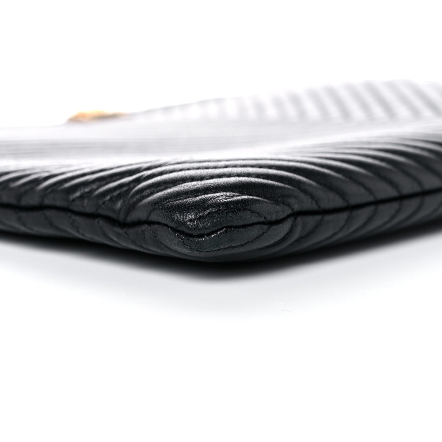 Chanel Calfskin Chevron Medium Boy Cosmetic Case Black 8 of 11