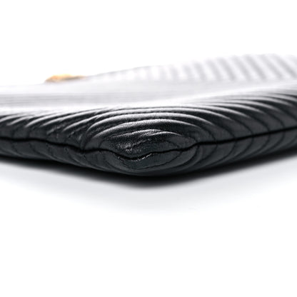 Chanel Calfskin Chevron Medium Boy Cosmetic Case Black 8 of 11