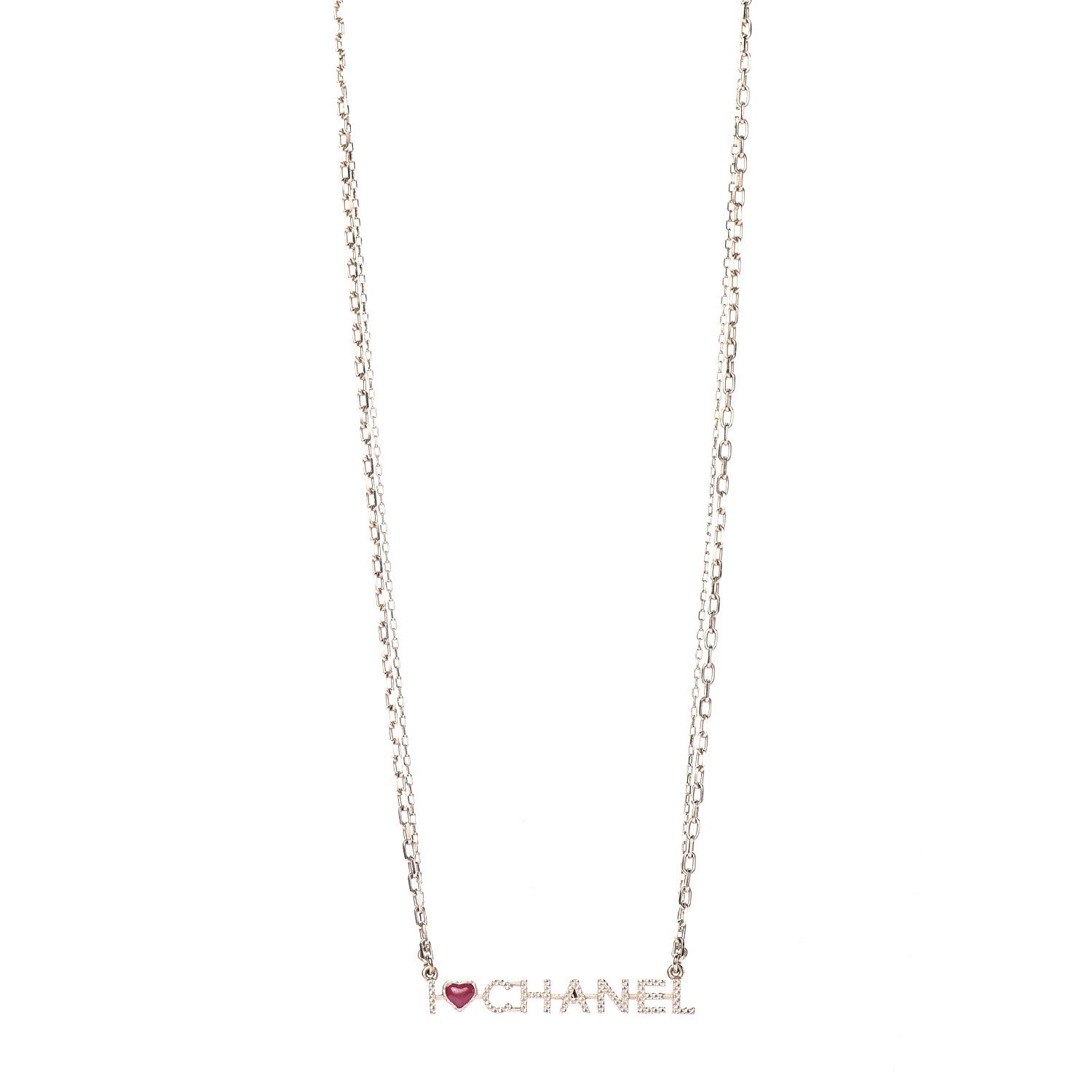 Chanel Chain I Heart Necklace Gold 1 of 5
