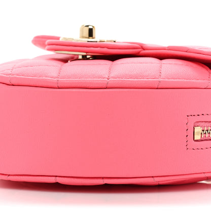 Chanel Lambskin Quilted CC In Love Heart Clutch With Chain Pink 8 of 10