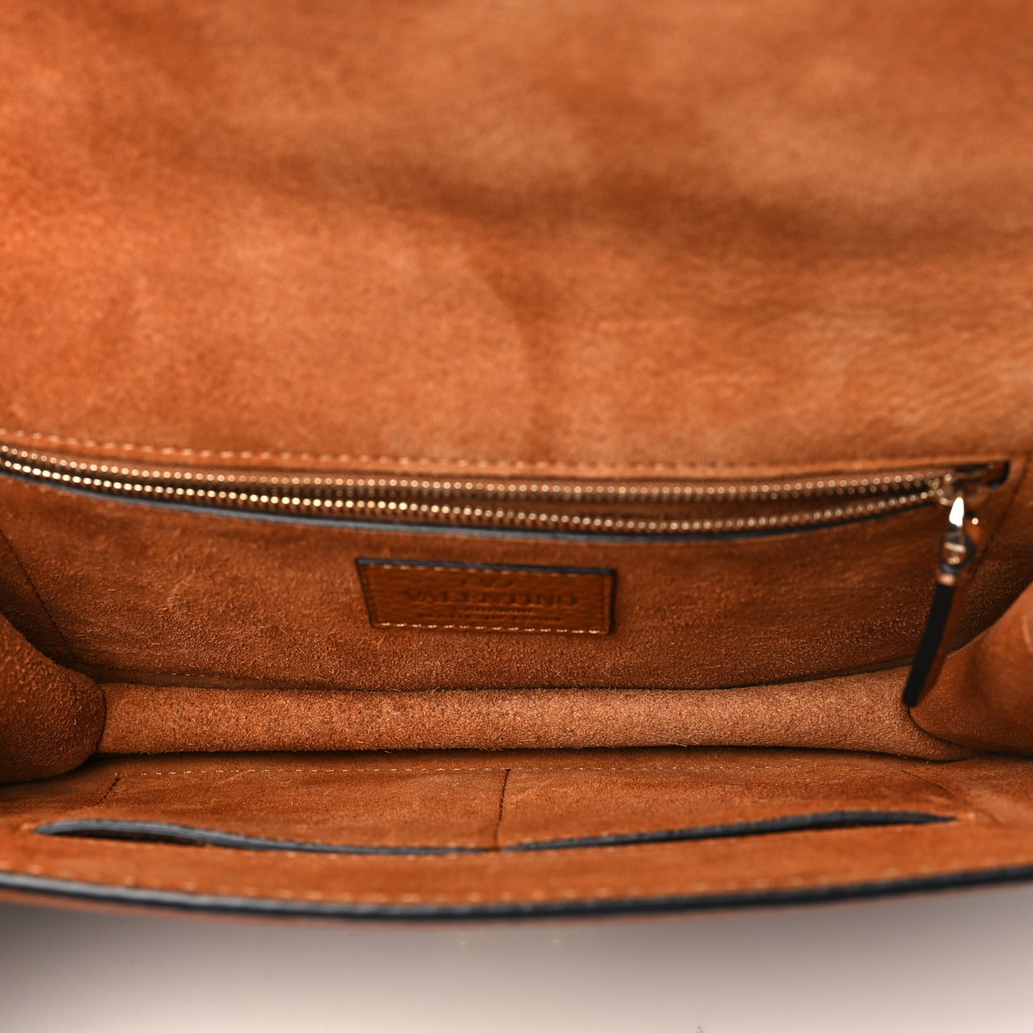 Pebbled Calfskin Embroidered Medium Glam Lock Rockstud Flap Brown