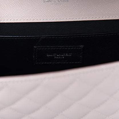 Saint Laurent Grain De Poudre Textured Mixed Matelasse Medium Triquilt Monogram Satchel Marble Pink 6 of 10