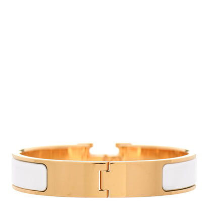 Hermes Enamel Narrow Clic Clac H Bracelet GM White 2 of 5