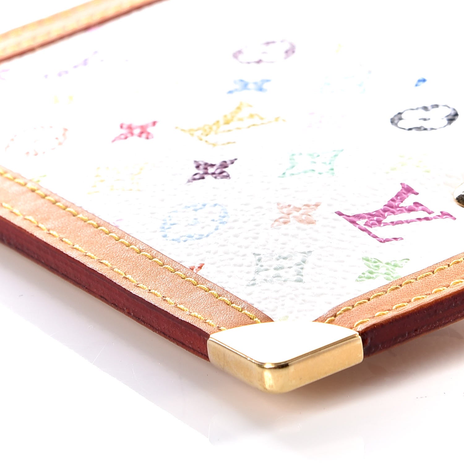 Louis Vuitton Monogram Multicolor Key Pouch White 6 of 8