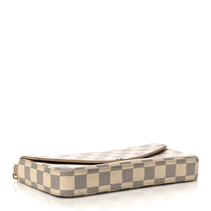 Louis Vuitton Damier Azur Pochette Felicie Chain Wallet Rose Ballerine 5 of 13