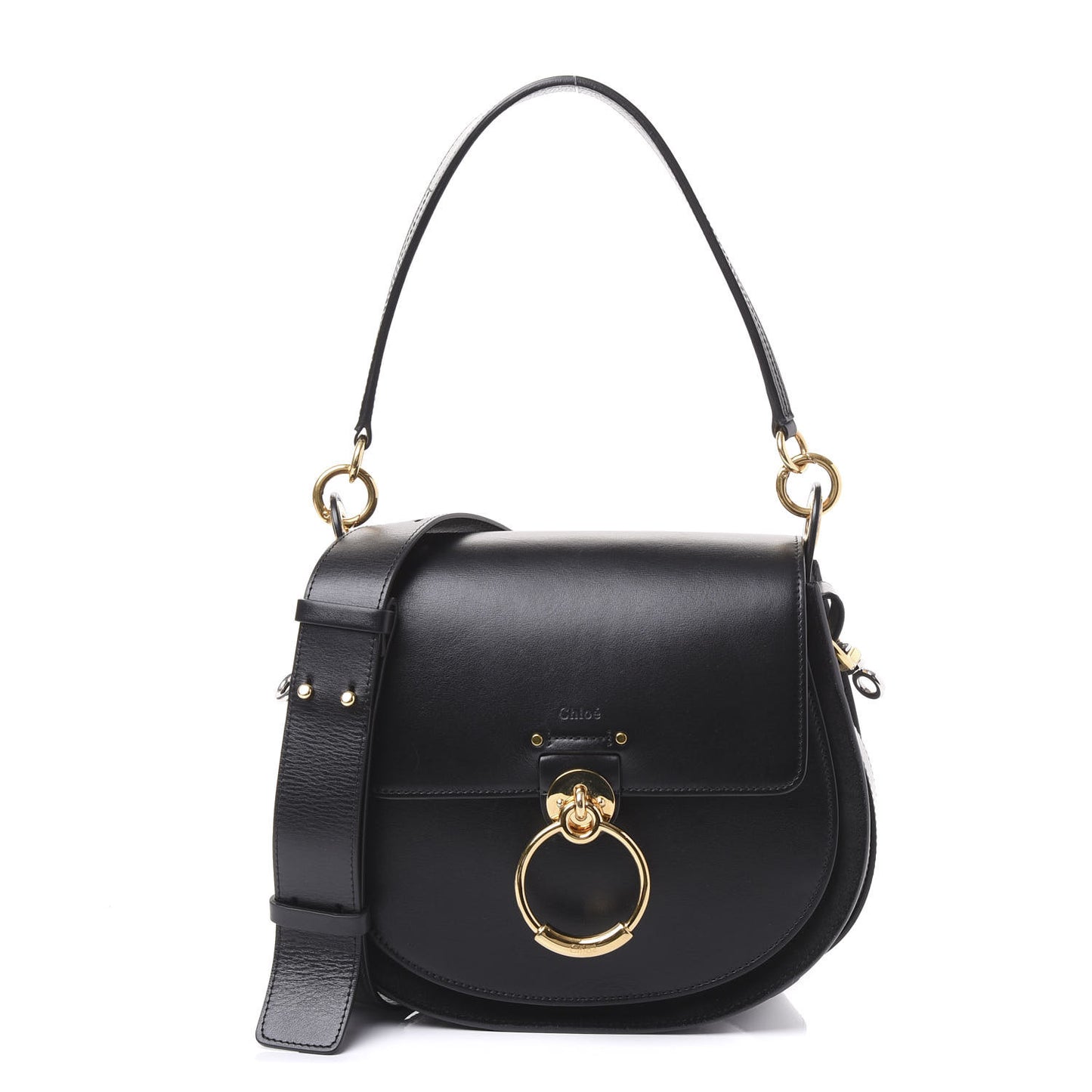 Grained Calfskin Large Tess Bag Black